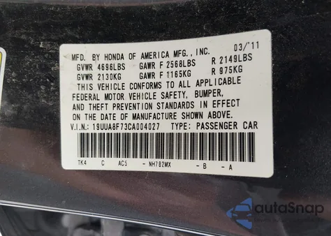 2012 Acura Tl 3.5 z USA, uszkodzony, nr VIN 19UUA8F73CA004027